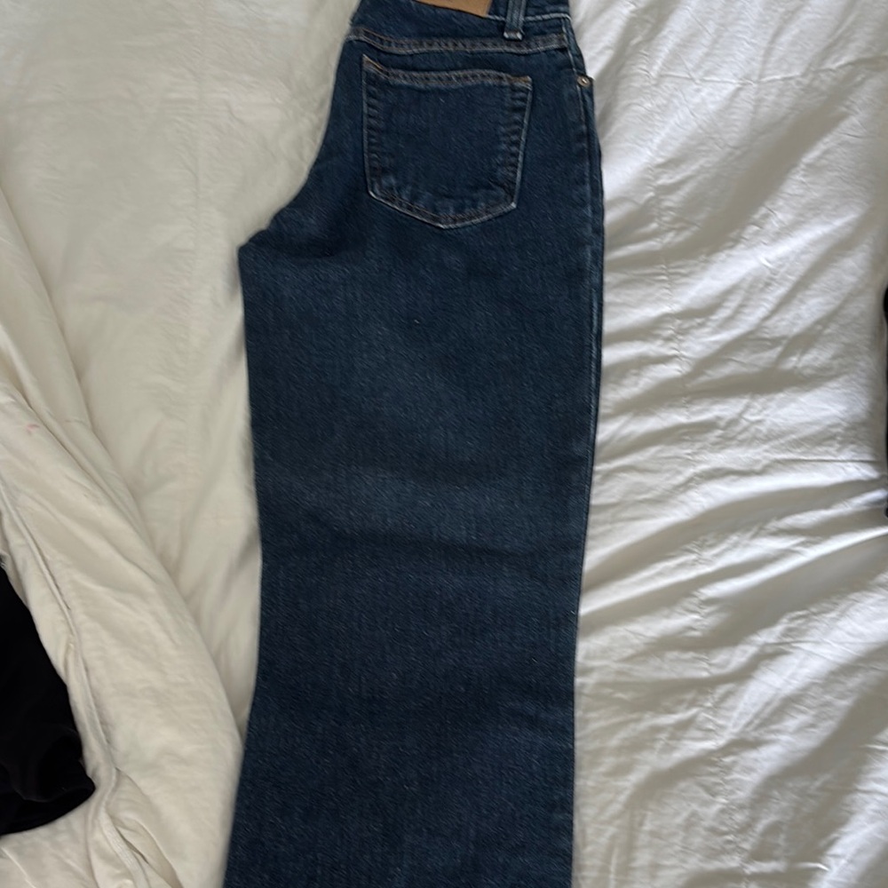 LOFT Blue Jeans with Classic Indigo Wash and Contrast Stitching